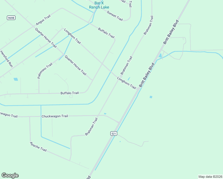 map of restaurants, bars, coffee shops, grocery stores, and more near 342 Brahman Trail in Angleton