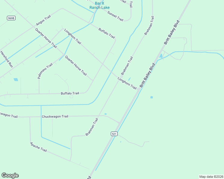 map of restaurants, bars, coffee shops, grocery stores, and more near 342 Brahman Trail in Angleton