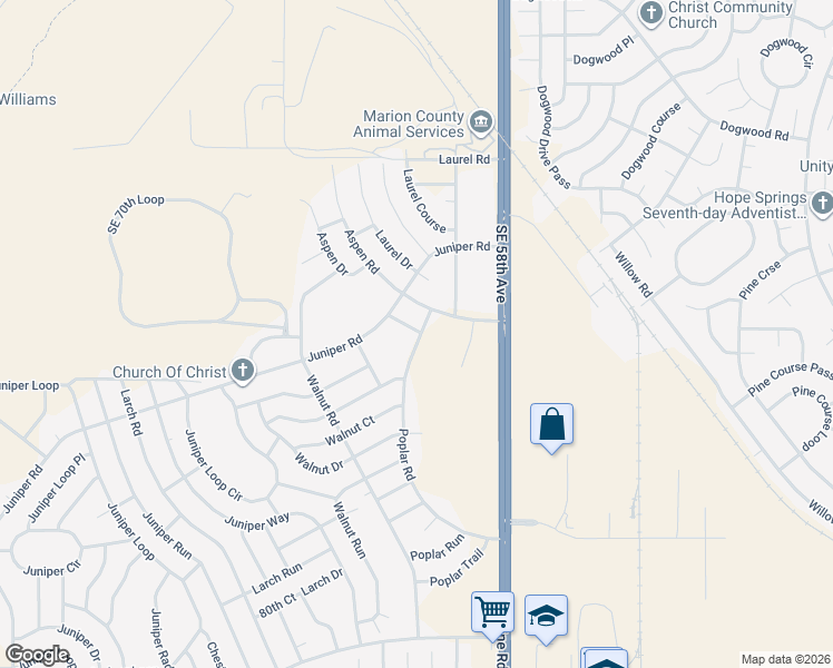 map of restaurants, bars, coffee shops, grocery stores, and more near 10 Poplar Court in Ocala