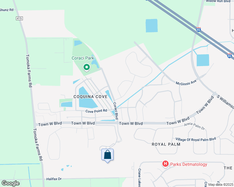 map of restaurants, bars, coffee shops, grocery stores, and more near 1842 Palmetto Scrub Circle in Port Orange