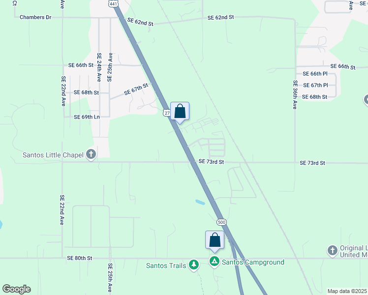 map of restaurants, bars, coffee shops, grocery stores, and more near 7174 South Pine Avenue in Ocala