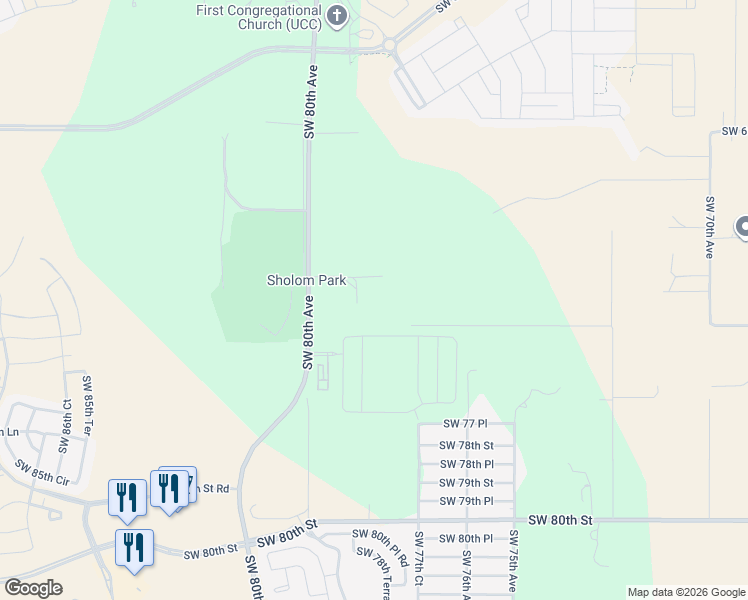 map of restaurants, bars, coffee shops, grocery stores, and more near 7119 Southwest 80th Avenue in Ocala