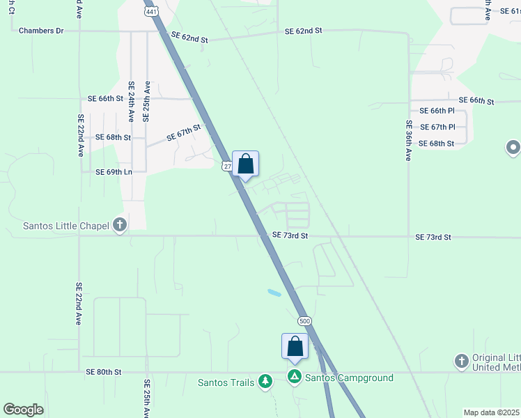 map of restaurants, bars, coffee shops, grocery stores, and more near 7174 South Pine Avenue in Ocala