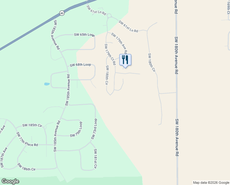 map of restaurants, bars, coffee shops, grocery stores, and more near 7210 Southwest 179th Court Road in Dunnellon