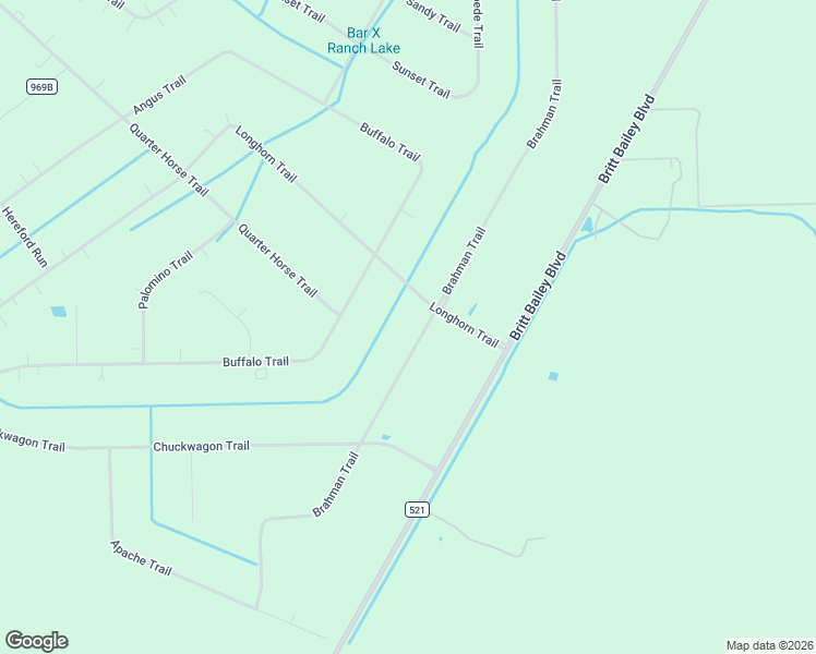 map of restaurants, bars, coffee shops, grocery stores, and more near 342 Brahman Trail in Angleton