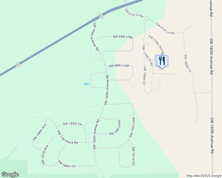 map of restaurants, bars, coffee shops, grocery stores, and more near 7188 Southwest 182nd Court in Dunnellon