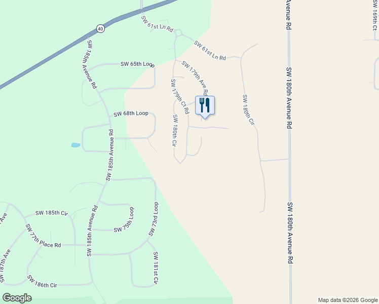 map of restaurants, bars, coffee shops, grocery stores, and more near 7210 Southwest 179th Court Road in Dunnellon