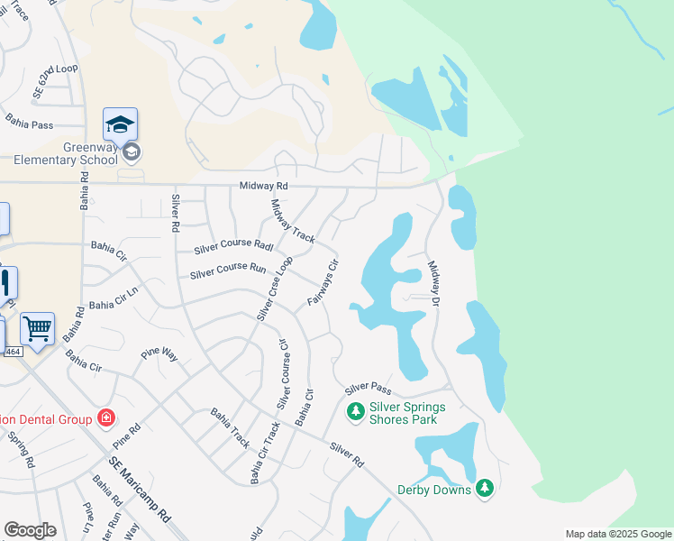 map of restaurants, bars, coffee shops, grocery stores, and more near 538 Fairways Circle in Ocala