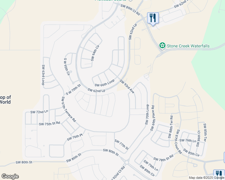map of restaurants, bars, coffee shops, grocery stores, and more near 9387 Southwest 71st Loop in Ocala