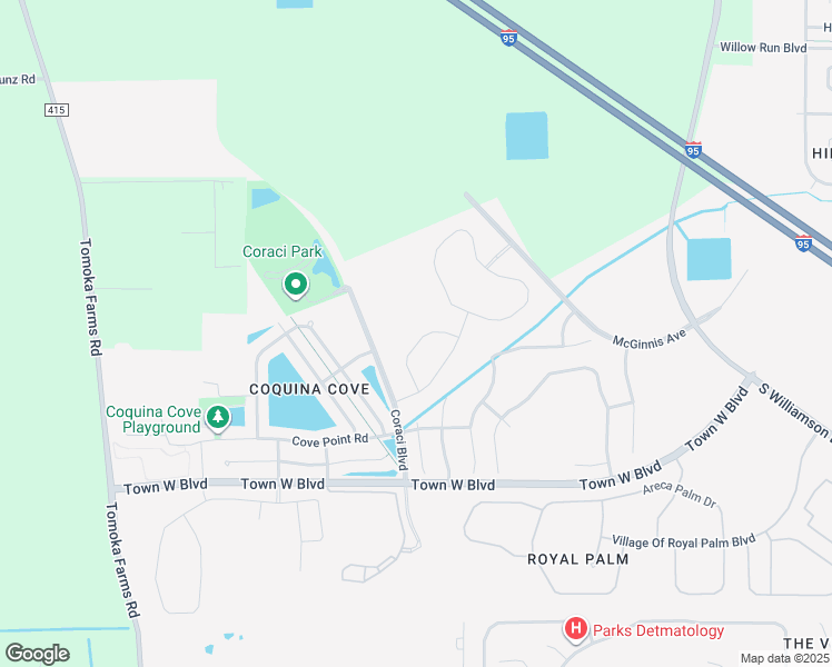 map of restaurants, bars, coffee shops, grocery stores, and more near 1821 Palmetto Scrub Circle in Port Orange