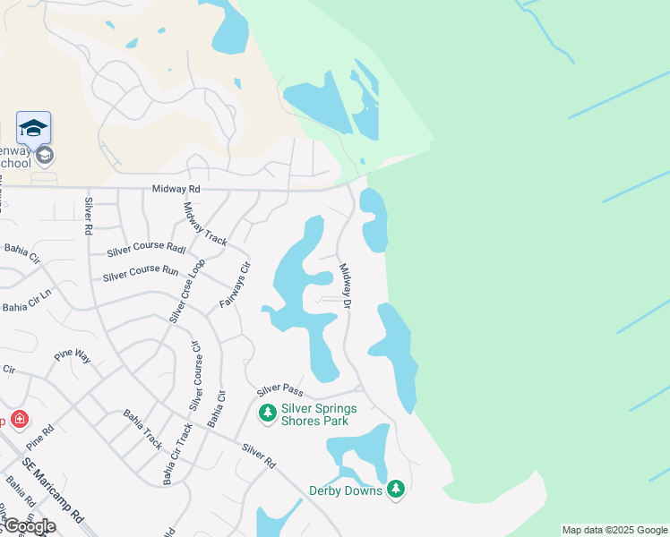 map of restaurants, bars, coffee shops, grocery stores, and more near 523 Midway Drive in Ocala