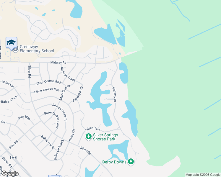 map of restaurants, bars, coffee shops, grocery stores, and more near 523 Midway Drive in Ocala