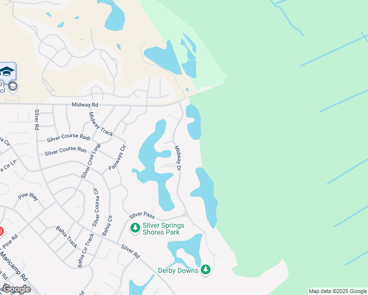 map of restaurants, bars, coffee shops, grocery stores, and more near 556 Midway Drive in Ocala