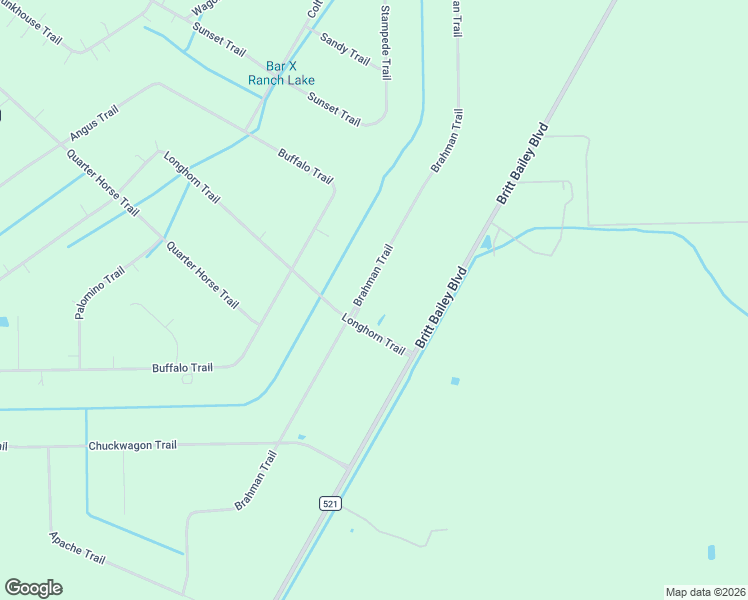 map of restaurants, bars, coffee shops, grocery stores, and more near 500 Bar X Trail in Angleton