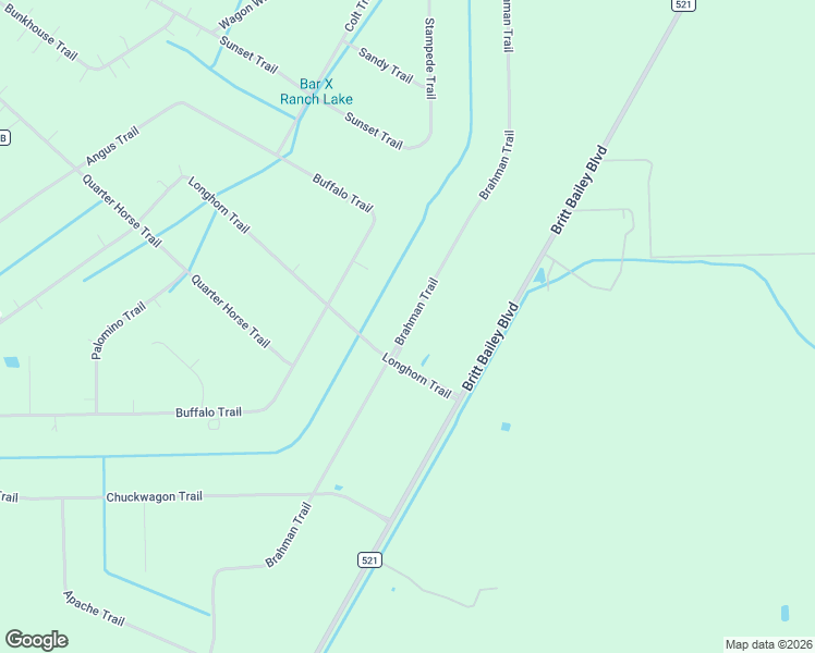 map of restaurants, bars, coffee shops, grocery stores, and more near 500 Bar X Trail in Angleton