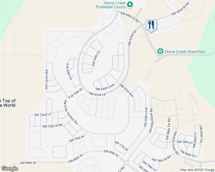 map of restaurants, bars, coffee shops, grocery stores, and more near 9387 Southwest 71st Loop in Ocala