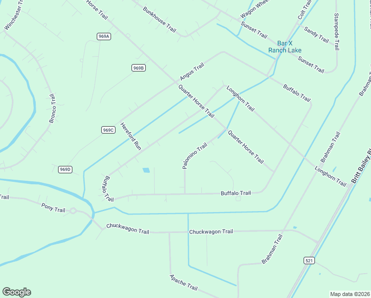 map of restaurants, bars, coffee shops, grocery stores, and more near 1338 Palomino Trail in Angleton