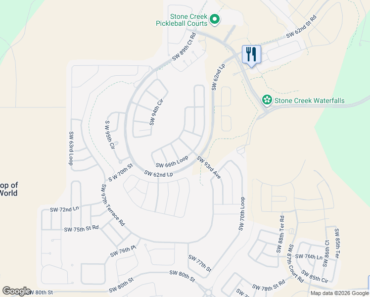 map of restaurants, bars, coffee shops, grocery stores, and more near 6864 Southwest 93rd Avenue in Ocala