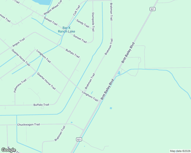 map of restaurants, bars, coffee shops, grocery stores, and more near 291 Brahman Trail in Angleton