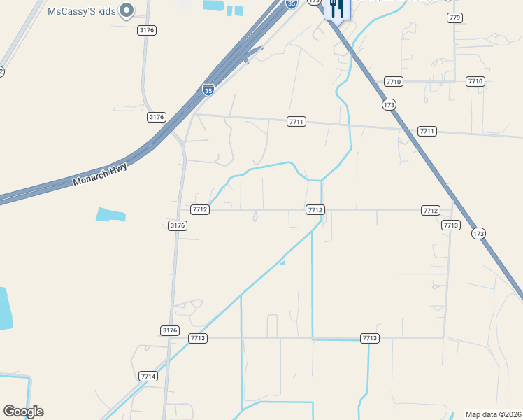 map of restaurants, bars, coffee shops, grocery stores, and more near 290 County Road 7712 in Devine