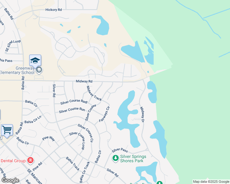 map of restaurants, bars, coffee shops, grocery stores, and more near 8181 Fairways Circle in Ocala