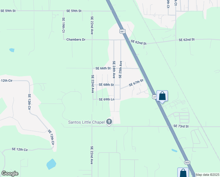 map of restaurants, bars, coffee shops, grocery stores, and more near 6919 Southeast 23rd Court in Ocala
