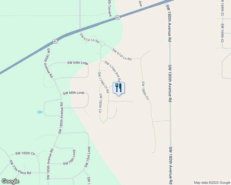 map of restaurants, bars, coffee shops, grocery stores, and more near 6898 Southwest 179th Avenue Road in Dunnellon