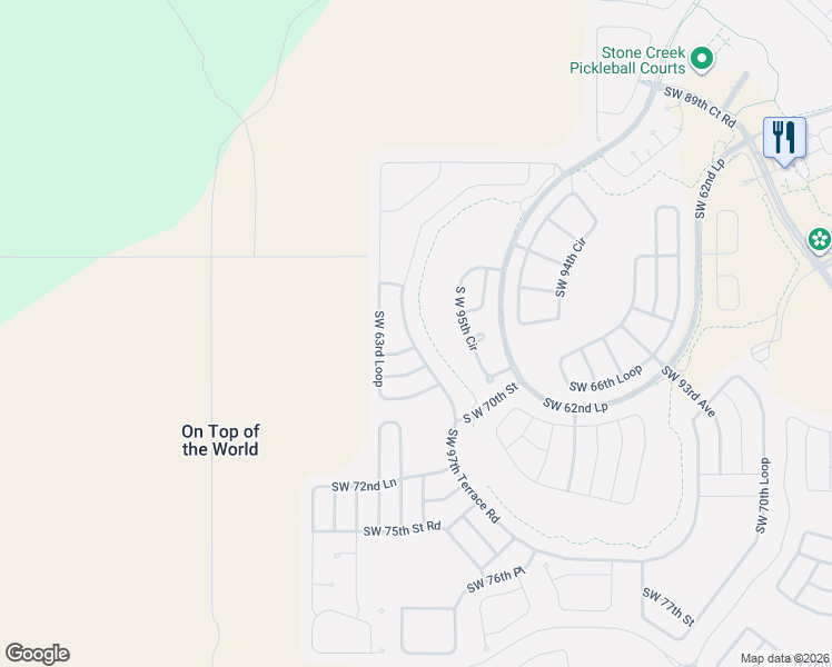 map of restaurants, bars, coffee shops, grocery stores, and more near 9937 Southwest 69th Street in Ocala