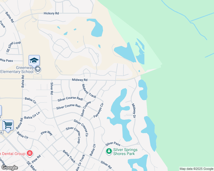 map of restaurants, bars, coffee shops, grocery stores, and more near 8122 Fairways Circle in Ocala