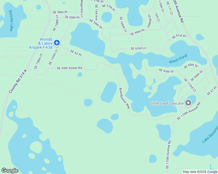 map of restaurants, bars, coffee shops, grocery stores, and more near 6580 Southeast 165 Avenue in Ocklawaha