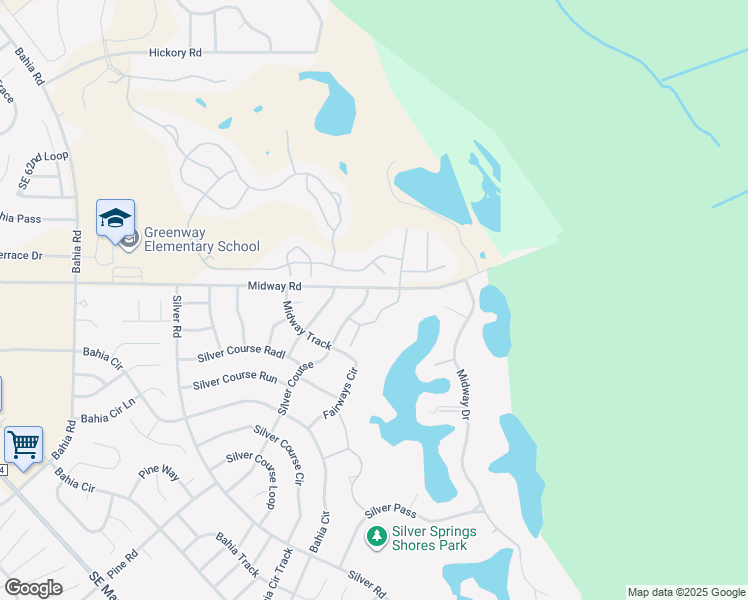 map of restaurants, bars, coffee shops, grocery stores, and more near 8122 Fairways Circle in Ocala
