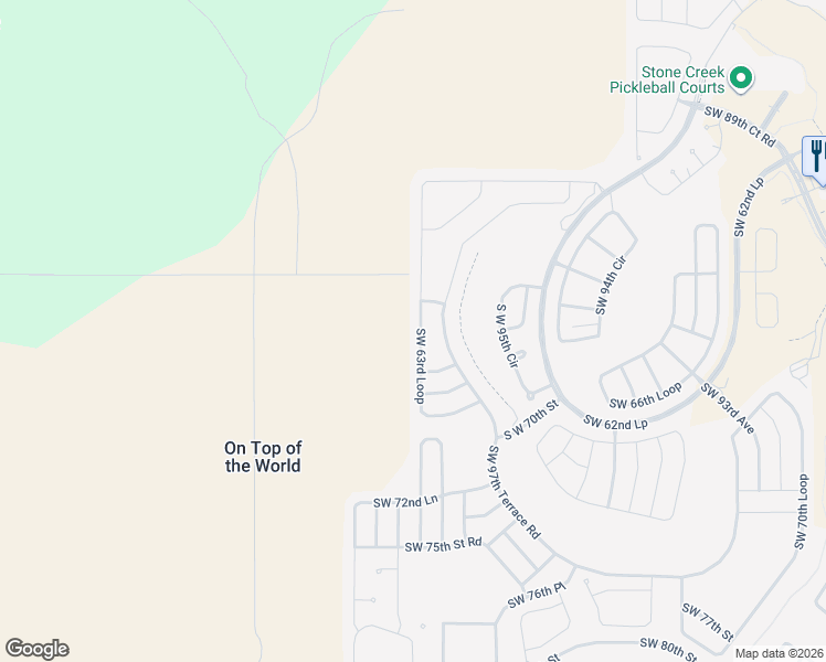 map of restaurants, bars, coffee shops, grocery stores, and more near 9833 Southwest 63rd Loop in Ocala