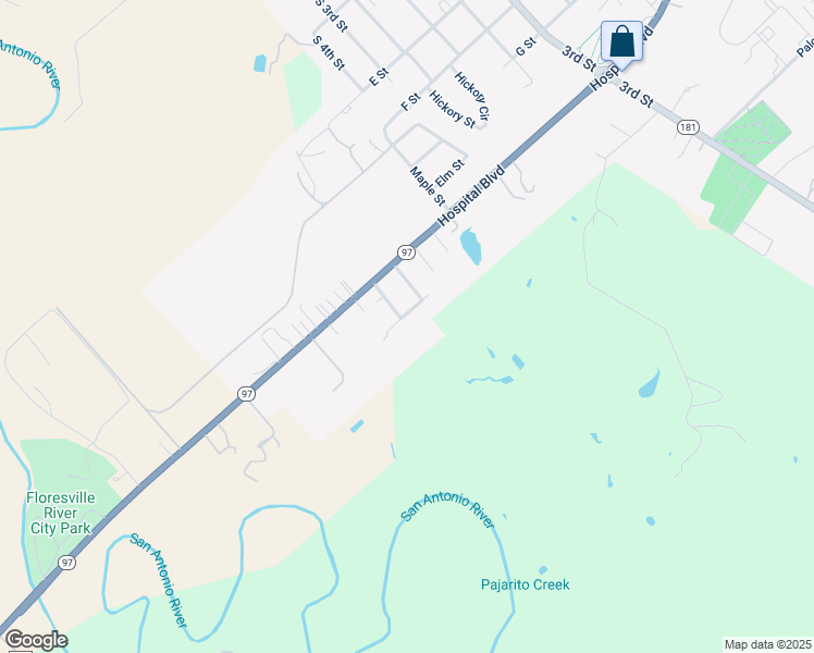 map of restaurants, bars, coffee shops, grocery stores, and more near 907 Belaire Street in Floresville