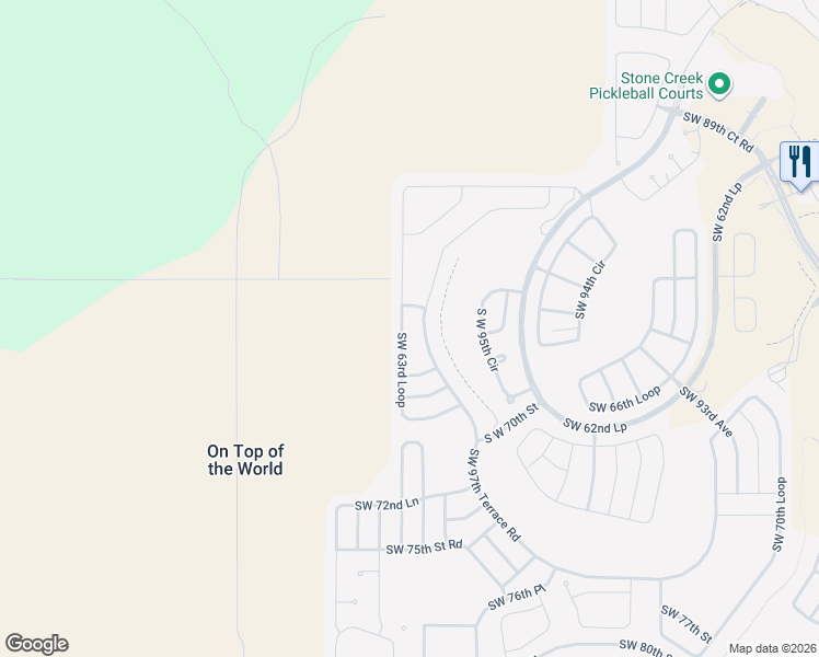 map of restaurants, bars, coffee shops, grocery stores, and more near 6732 Southwest 97th Terrace Road in Ocala