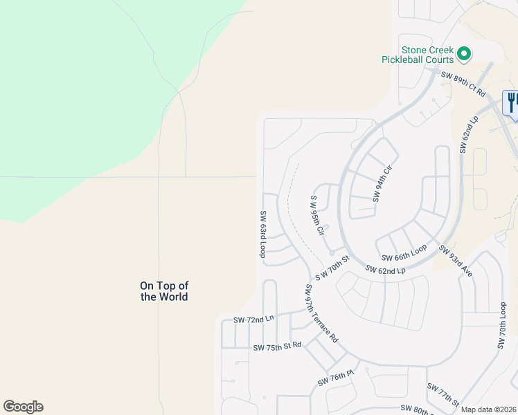 map of restaurants, bars, coffee shops, grocery stores, and more near 9833 Southwest 63rd Loop in Ocala