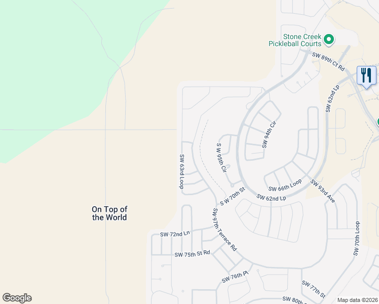 map of restaurants, bars, coffee shops, grocery stores, and more near 6732 Southwest 97th Terrace Road in Ocala