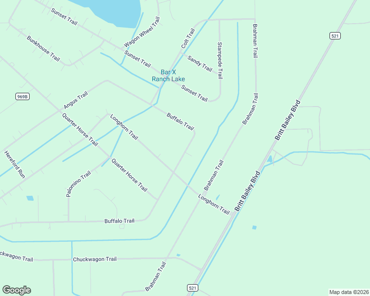 map of restaurants, bars, coffee shops, grocery stores, and more near 325 Buffalo Trail in Angleton
