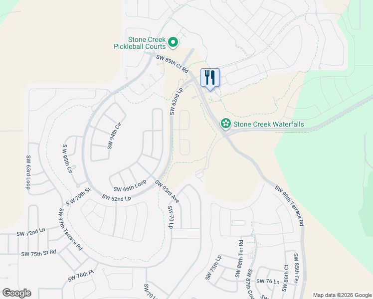 map of restaurants, bars, coffee shops, grocery stores, and more near 6736 Southwest 91st Circle in Ocala
