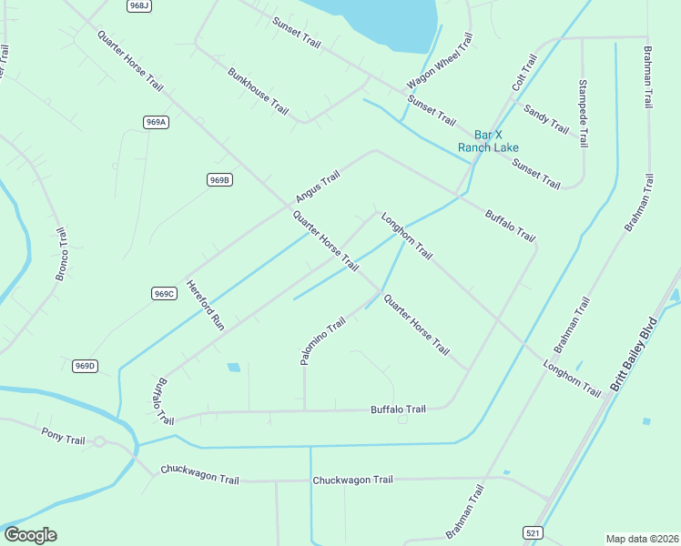map of restaurants, bars, coffee shops, grocery stores, and more near 813 Longhorn Trail in Angleton