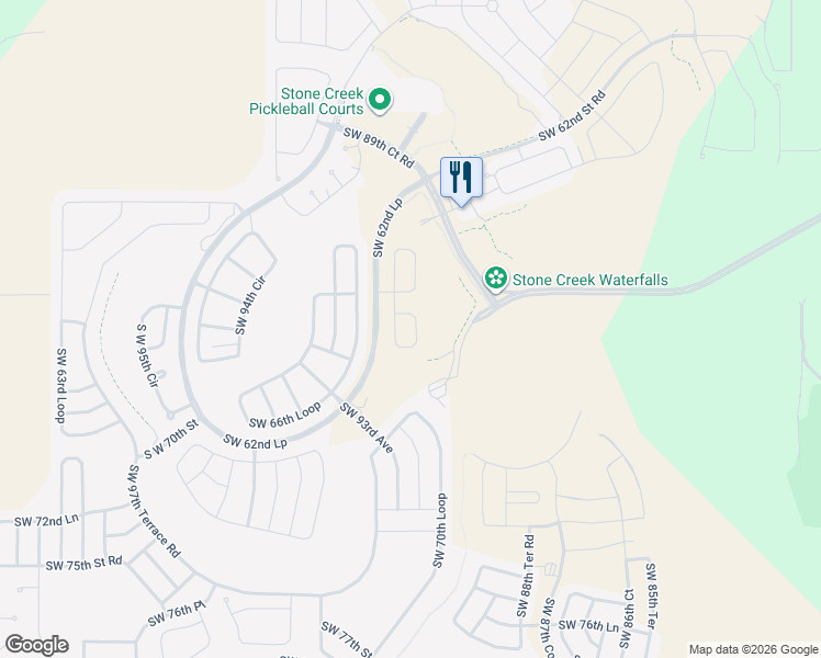 map of restaurants, bars, coffee shops, grocery stores, and more near 6736 Southwest 91st Circle in Ocala