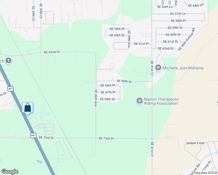 map of restaurants, bars, coffee shops, grocery stores, and more near 3728 Southeast 66th Place in Ocala