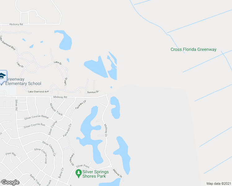 map of restaurants, bars, coffee shops, grocery stores, and more near 633 Silver Road in Ocala