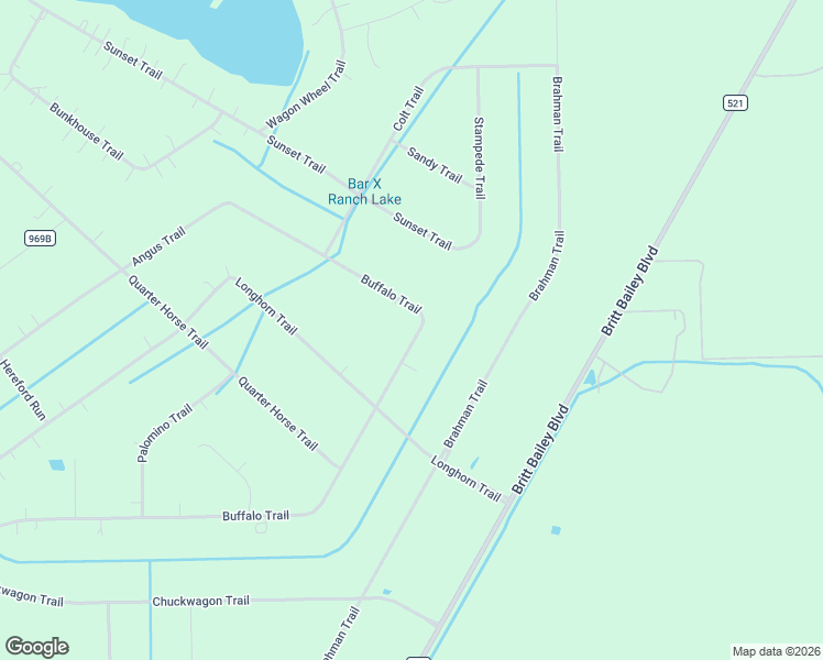map of restaurants, bars, coffee shops, grocery stores, and more near 429 Buffalo Trail in Angleton