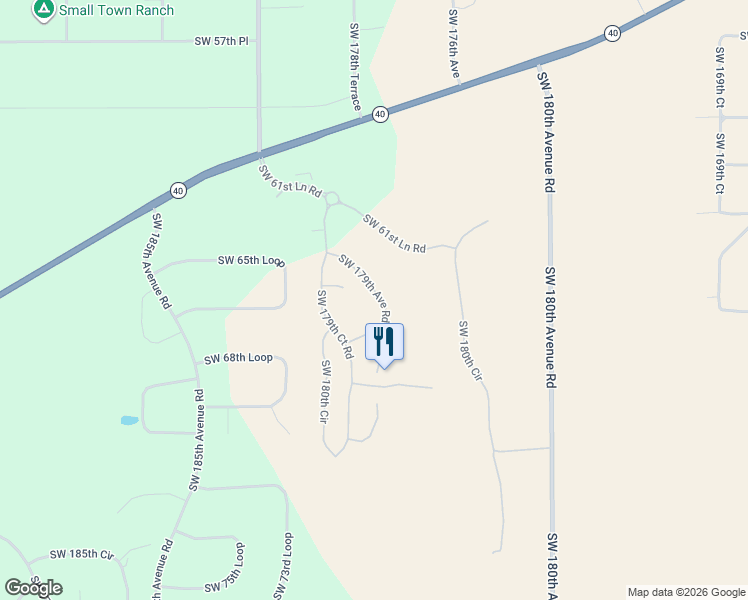 map of restaurants, bars, coffee shops, grocery stores, and more near 6662 Southwest 179th Avenue Road in Dunnellon
