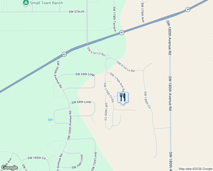 map of restaurants, bars, coffee shops, grocery stores, and more near 6656 Southwest 179th Court Road in Dunnellon