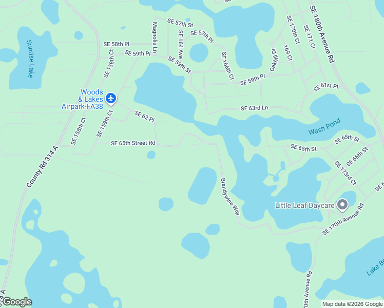 map of restaurants, bars, coffee shops, grocery stores, and more near 6580 Southeast 165 Avenue in Ocklawaha