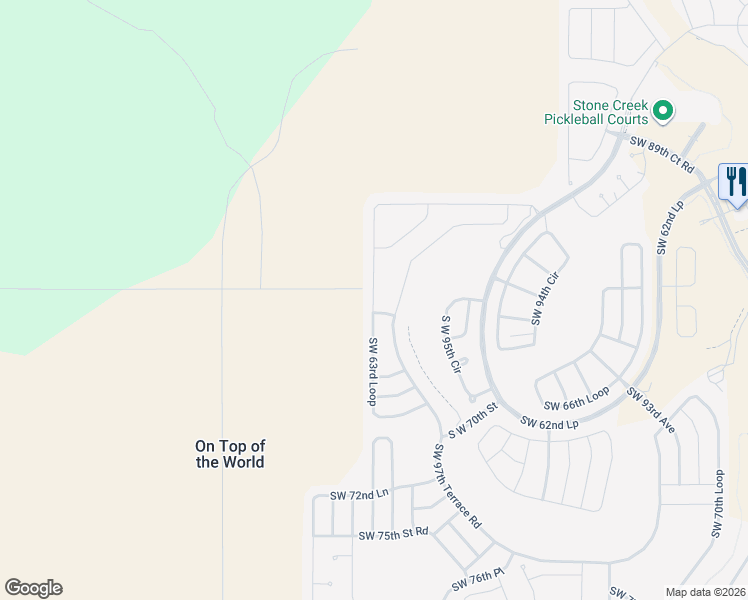map of restaurants, bars, coffee shops, grocery stores, and more near 9713 Southwest 63rd Loop in Ocala