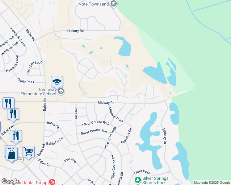 map of restaurants, bars, coffee shops, grocery stores, and more near 14 Diamond Ridge Way in Ocala