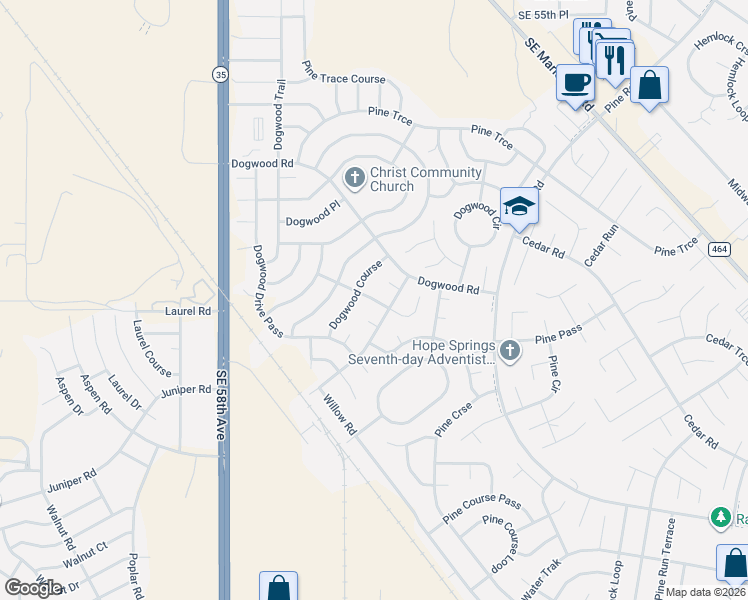 map of restaurants, bars, coffee shops, grocery stores, and more near 4 Dogwood Drive in Ocala