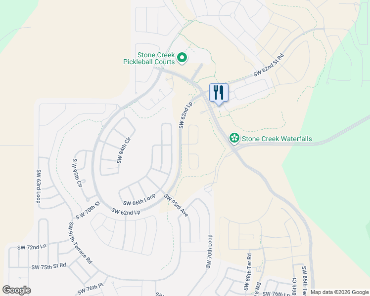 map of restaurants, bars, coffee shops, grocery stores, and more near 6606 Southwest 91st Circle in Ocala